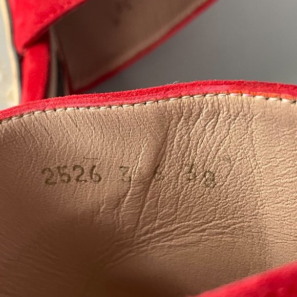 Alberto Zago Milano Red Suede Slide-on Sandals, Size 38 - Picture 11 of 12